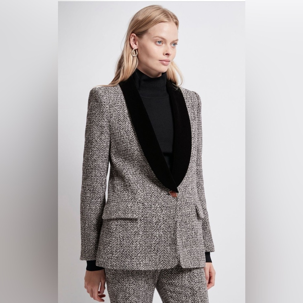 Aje Rebellion Herringbone Tweed Blazer size US 10 / AU 14